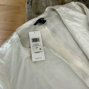 Brand new with tags Eileen Fisher white cropped jacket 3/4 sleeve